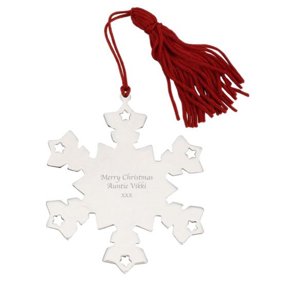 Personalised Nickel Plate Snowflake Tree Decoration