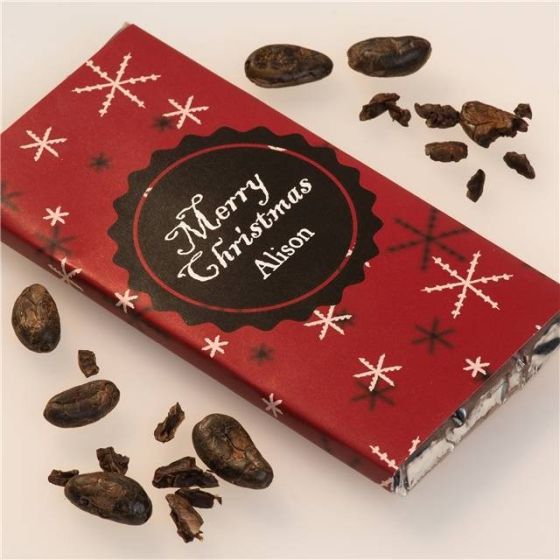 Personalised Christmas Chocolate Bar Snowflakes