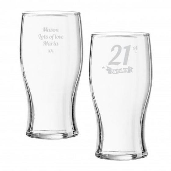 Birthday Banner Tulip Glass