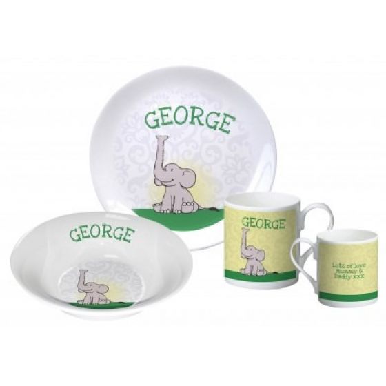 Baby Boy Elephant Breakfast Set