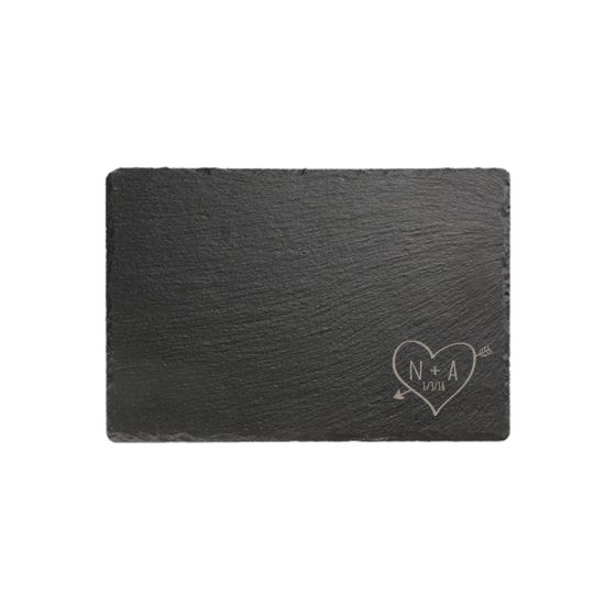 Sketch Heart Rectangular Slate Cheese Board
