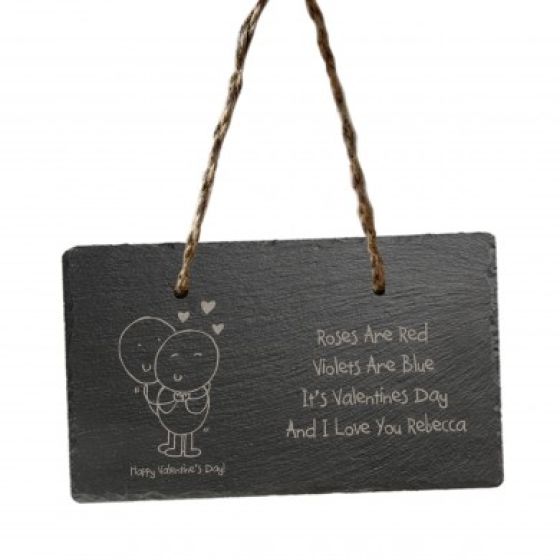 Chilli & Bubbles Valentines day Slate Hanging Sign