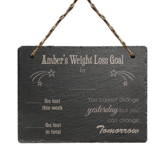 Weight Loss Target Slate Hanging Sign