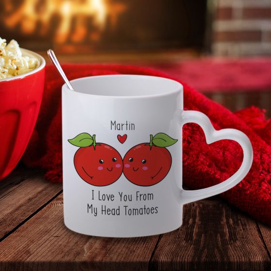 From My Head Tomatoes Heart Handle Mug