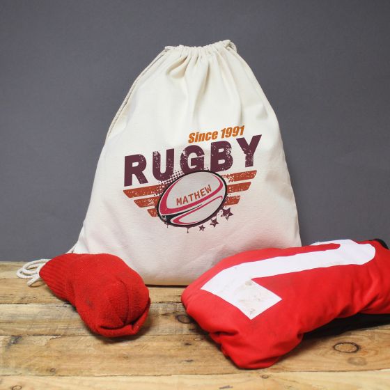 Maroon Rugby Drawstring Kit Bag