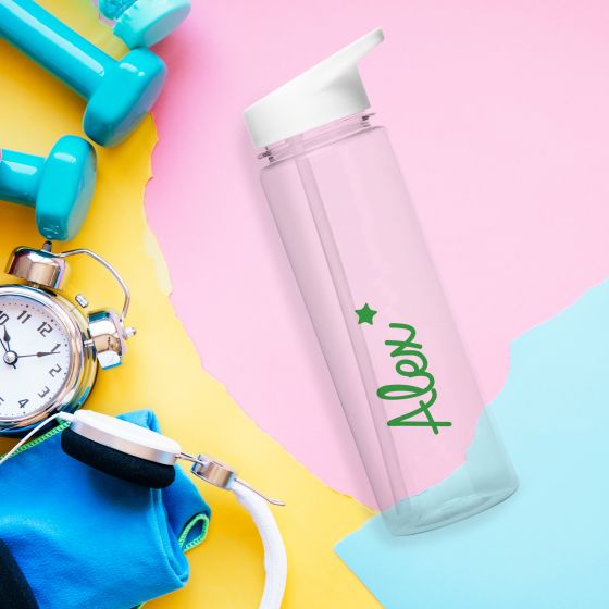 Green Star Transparent Water Bottle