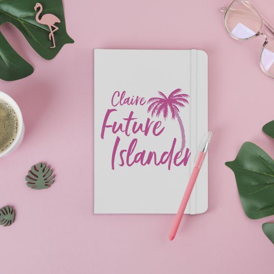 Pink Future Islander White Notebook