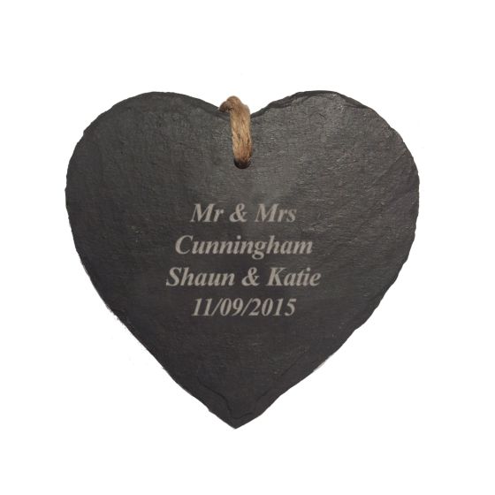 Engraved Heart Hanging Slate