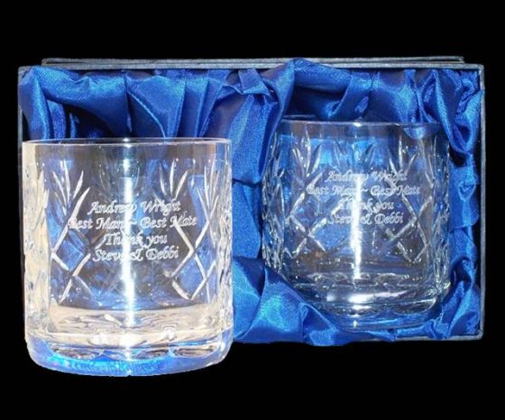 Crystal Whisky Tumblers In Presentation Box