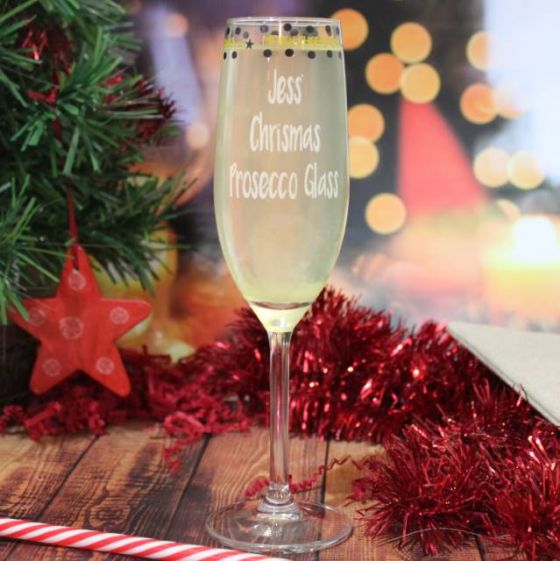 Merry Christmas Champagne Flute
