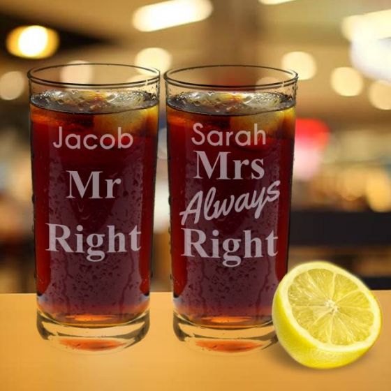 Mr & Mrs Always Right Glass Set