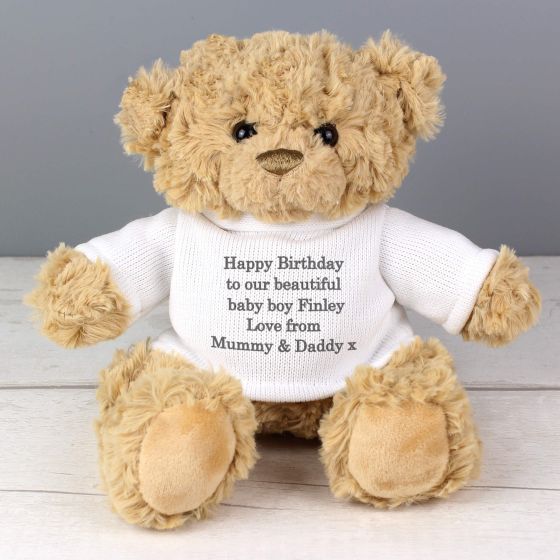 Personalised Cream Teddy Message Bear