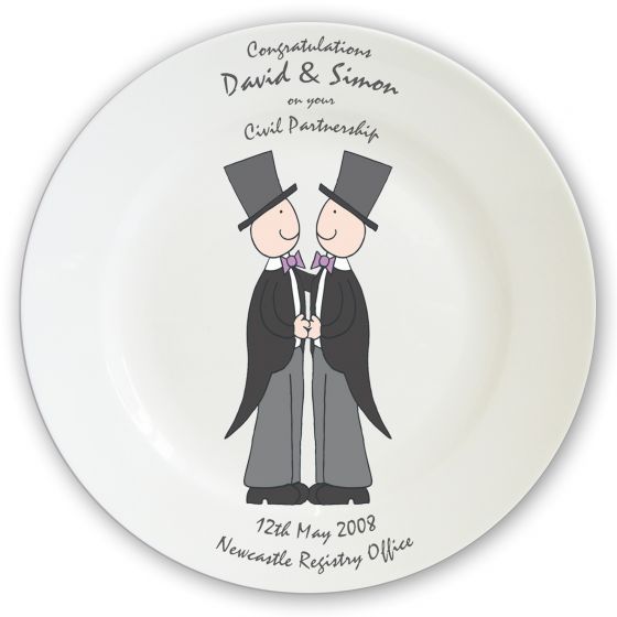 Personalised Male Same-Sex Wedding Plate