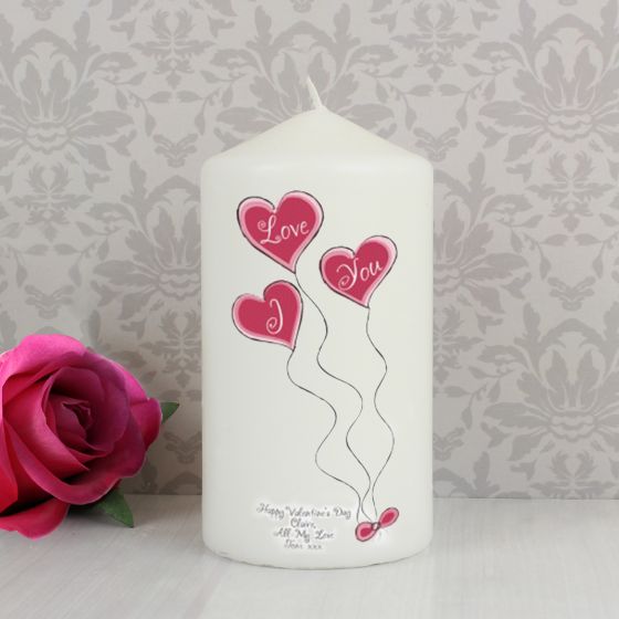 Personalised Heart Balloons Candle