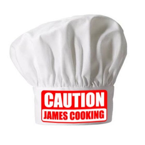 Personalised Caution Chefs Hat