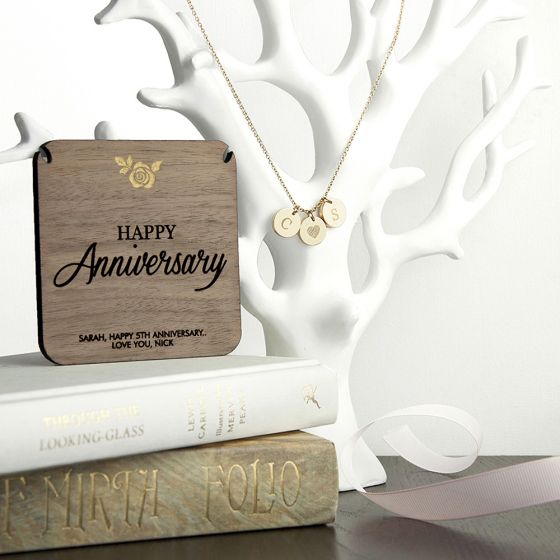 Personalised Happy Anniversary Necklace & Keepsake