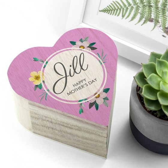 Personalised Mother's Day Heart Trinket Box