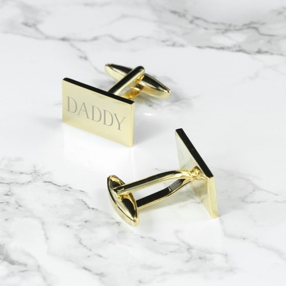 Personalised Rectangle Gold Plated Cufflinks