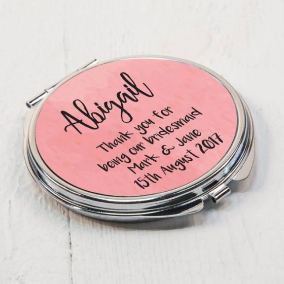 Pink Round Compact Mirror