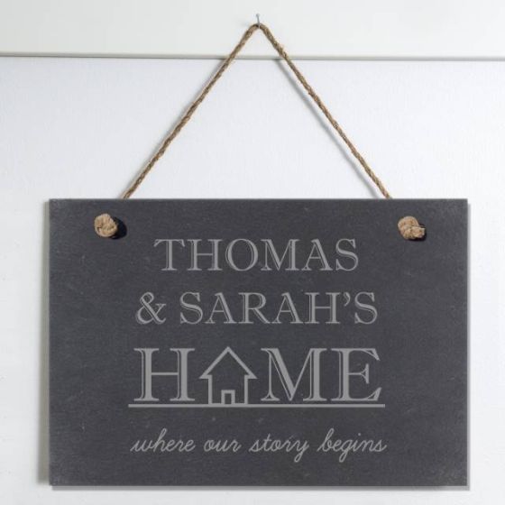 Where our story begins Slate Hanging Sign